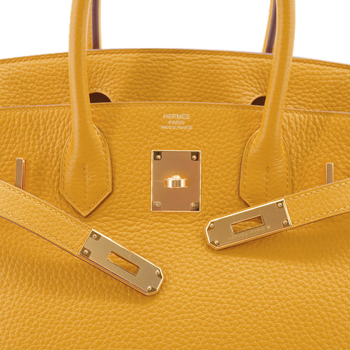 HERMES BIRKIN 30 JAUNE AMBRE TAURILLON CLEMENCE HAND BAG 2019 D STAMP GOLD HARDWARE 90341434