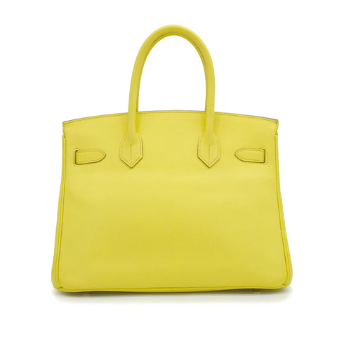 HERMES BIRKIN 30 LIME VEAU EPSOM HAND BAG 2011 SQUARE O GOLD HARDWARE 90339827