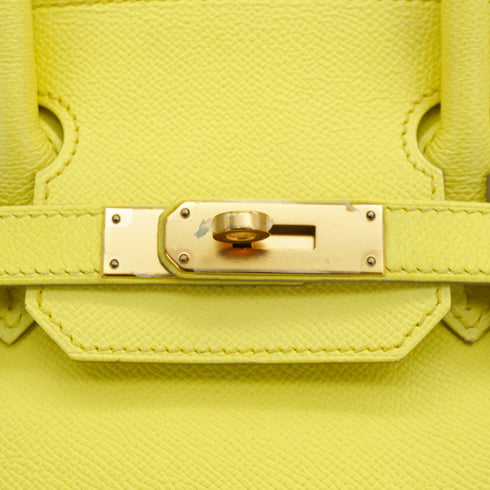 HERMES BIRKIN 30 LIME VEAU EPSOM HAND BAG 2011 SQUARE O GOLD HARDWARE 90339827