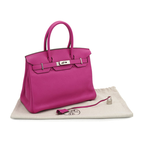 HERMES BIRKIN 30 MAGNOLIA TAURILLON CLEMENCE HAND BAG 2018 C STAMP PALLADIUM HARDWARE 90334138