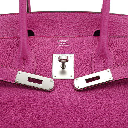 HERMES BIRKIN 30 MAGNOLIA TAURILLON CLEMENCE HAND BAG 2018 C STAMP PALLADIUM HARDWARE 90334138