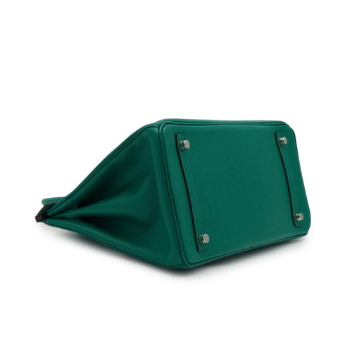 HERMES BIRKIN 30 MALACHITE VEAU EPSOM HAND BAG 2013 SQUARE Q PALLADIUM HARDWARE 90348541