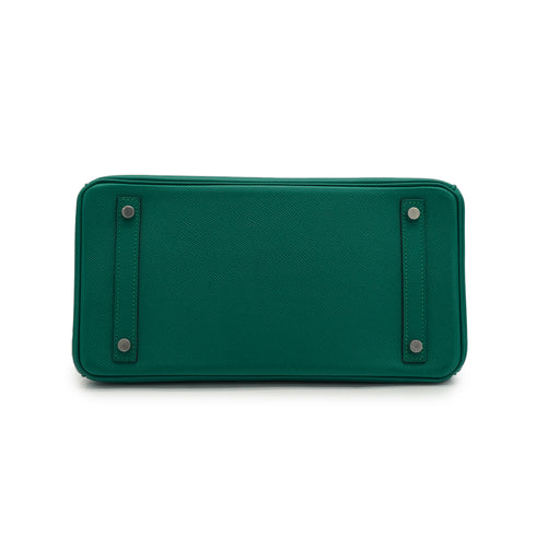 HERMES BIRKIN 30 MALACHITE VEAU EPSOM HAND BAG 2013 SQUARE Q PALLADIUM HARDWARE 90348541