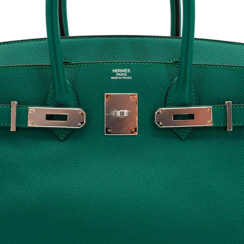 HERMES BIRKIN 30 MALACHITE VEAU EPSOM HAND BAG 2013 SQUARE Q PALLADIUM HARDWARE 90348541