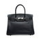 HERMES BIRKIN 30 NAVY BLUE LISSE HAND BAG 2001 SQUARE E PALLADIUM HARDWARE 90342736