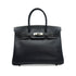 HERMES BIRKIN 30 NAVY BLUE LISSE HAND BAG 2001 SQUARE E PALLADIUM HARDWARE 90342736