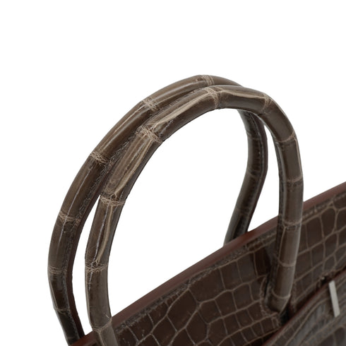 HERMES BIRKIN 30 ORIGAN CROCODILE NILOTICUS HAND BAG 2016 X STAMP PALLADIUM HARDWARE 90348402