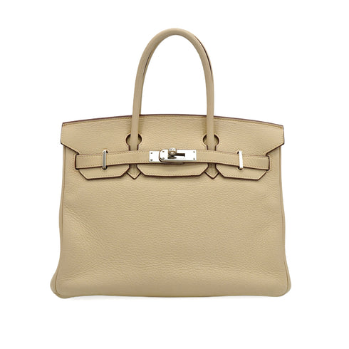 HERMES BIRKIN 30 PARCHEMIN TAURILLON CLEMENCE HAND BAG 2008 SQUARE L PALLADIUM HARDWARE 90349832