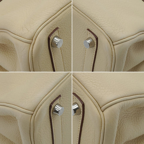 HERMES BIRKIN 30 PARCHEMIN TAURILLON CLEMENCE HAND BAG 2008 SQUARE L PALLADIUM HARDWARE 90349832