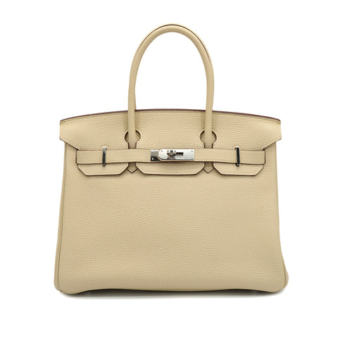 HERMES BIRKIN 30 PARCHEMIN TOGO HAND BAG 2008 SQUARE L PALLADIUM HARDWARE 90334261