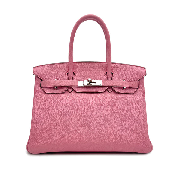 HERMES BIRKIN 30 PINK TOGO HAND BAG 2010 SQUARE N PALLADIUM HARDWARE 90317850