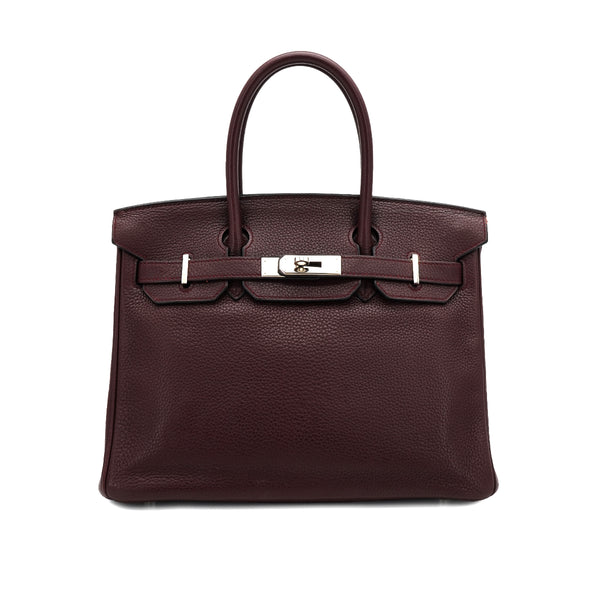 HERMES BIRKIN 30 PRUNE TOGO HAND BAG 2008 SQUARE L PALLADIUM HARDWARE 90334129