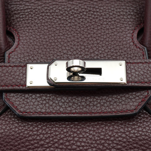 HERMES BIRKIN 30 PRUNE TOGO HAND BAG 2008 SQUARE L PALLADIUM HARDWARE 90334129