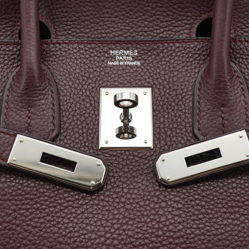 HERMES BIRKIN 30 PRUNE TOGO HAND BAG 2008 SQUARE L PALLADIUM HARDWARE 90334129