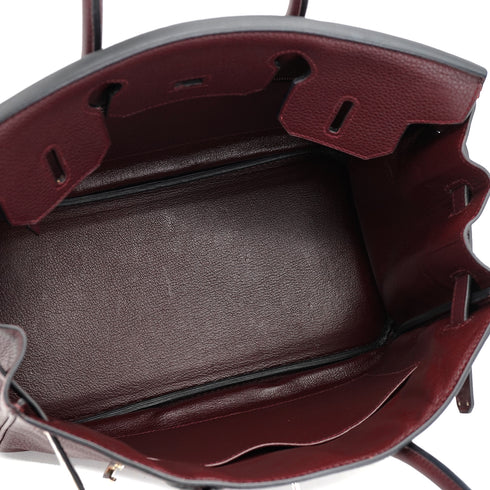 HERMES BIRKIN 30 PRUNE TOGO HAND BAG 2008 SQUARE L PALLADIUM HARDWARE 90334129