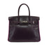 HERMES BIRKIN 30 RAISIN CYCLAMEN BOX CALF HAND BAG 2004 SQUARE H PALLADIUM HARDWARE 90326774
