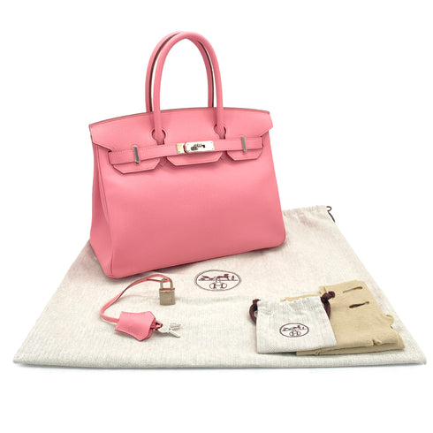 HERMES BIRKIN 30 ROSE CONFETTI VEAU EPSOM HAND BAG 2015 T STAMP PALLADIUM HARDWARE 90326206