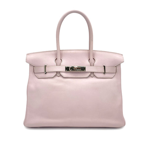 HERMES BIRKIN 30 ROSE DRAGEE SWIFT HAND BAG 2007 SQUARE K PALLADIUM HARDWARE 90324133