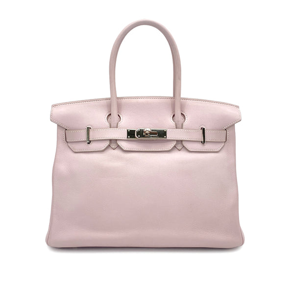 HERMES BIRKIN 30 ROSE DRAGEE SWIFT HAND BAG 2007 SQUARE K PALLADIUM HARDWARE 90324133