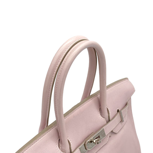 HERMES BIRKIN 30 ROSE DRAGEE SWIFT HAND BAG 2007 SQUARE K PALLADIUM HARDWARE 90324133