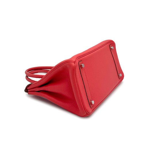 HERMES BIRKIN 30 ROSE JAIPUR TAURILLON CLEMENCE HAND BAG 2012 SQUARE P PALLADIUM HARDWARE 90313330
