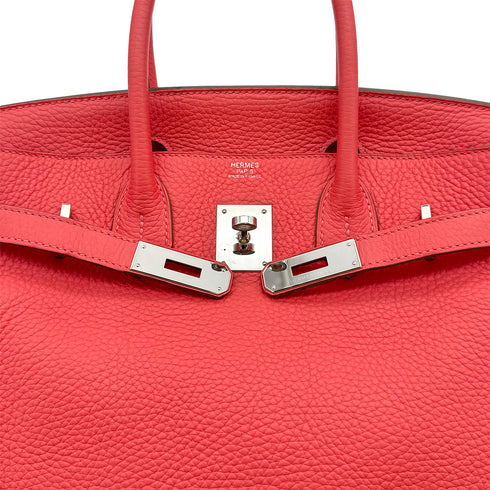 HERMES BIRKIN 30 ROSE JAIPUR TAURILLON CLEMENCE HAND BAG 2012 SQUARE P PALLADIUM HARDWARE 90313330