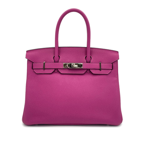 HERMES BIRKIN 30 ROSE PURPLE TOGO HAND BAG 2017 A STAMP PALLADIUM HARDWARE 90325630
