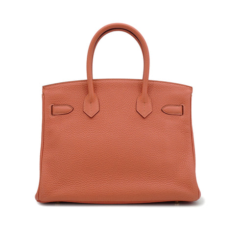 HERMES BIRKIN 30 ROSY TOGO HAND BAG 2013 SQUARE Q GOLD HARDWARE 90339936