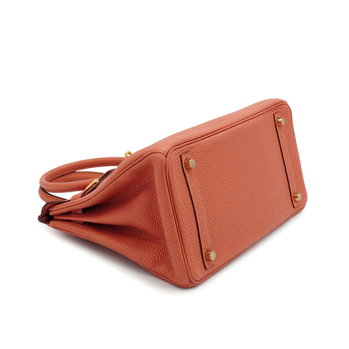 HERMES BIRKIN 30 ROSY TOGO HAND BAG 2013 SQUARE Q GOLD HARDWARE 90339936