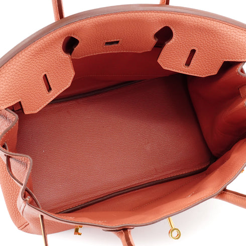 HERMES BIRKIN 30 ROSY TOGO HAND BAG 2013 SQUARE Q GOLD HARDWARE 90339936