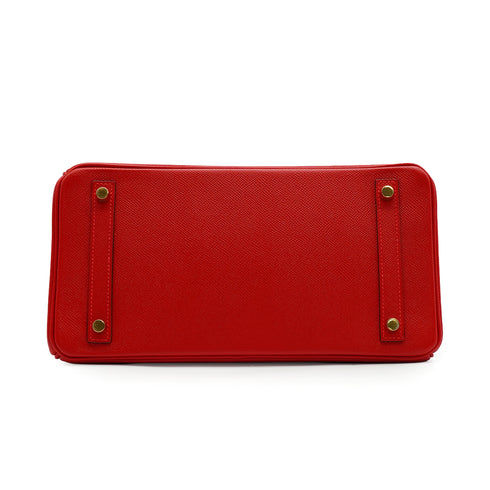 HERMES BIRKIN 30 ROUGE CASAQUE VEAU EPSOM HAND BAG 2015 T STAMP GOLD HARDWARE 90338346