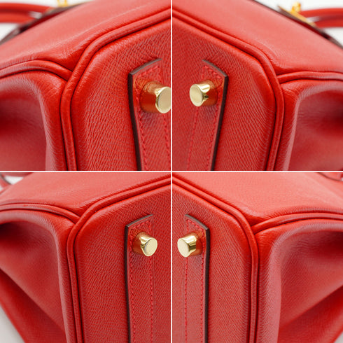 HERMES BIRKIN 30 ROUGE CASAQUE VEAU EPSOM HAND BAG 2015 T STAMP GOLD HARDWARE 90338346