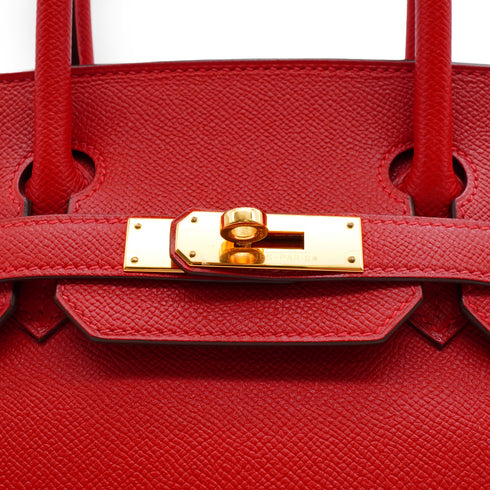 HERMES BIRKIN 30 ROUGE CASAQUE VEAU EPSOM HAND BAG 2015 T STAMP GOLD HARDWARE 90338346