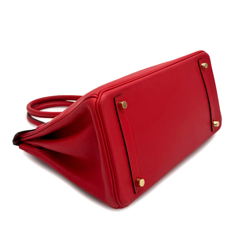 HERMES BIRKIN 30 ROUGE DE COEUR EVERCOLOR HAND BAG 2019 D STAMP GOLD HARDWARE 90314765