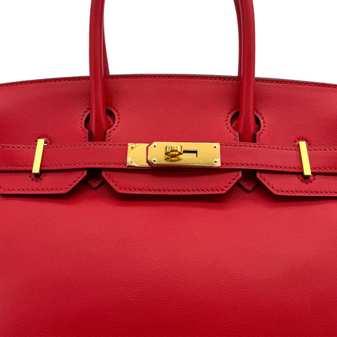 HERMES BIRKIN 30 ROUGE DE COEUR EVERCOLOR HAND BAG 2019 D STAMP GOLD HARDWARE 90314765