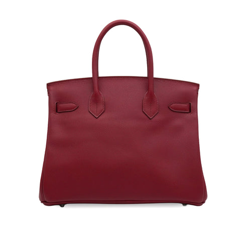 HERMES BIRKIN 30 ROUGE GRENAT EPSOM HAND BAG 2010 SQUARE N PALLADIUM HARDWARE 90337652