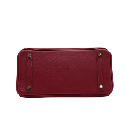 HERMES BIRKIN 30 ROUGE GRENAT EPSOM HAND BAG 2010 SQUARE N PALLADIUM HARDWARE 90337652