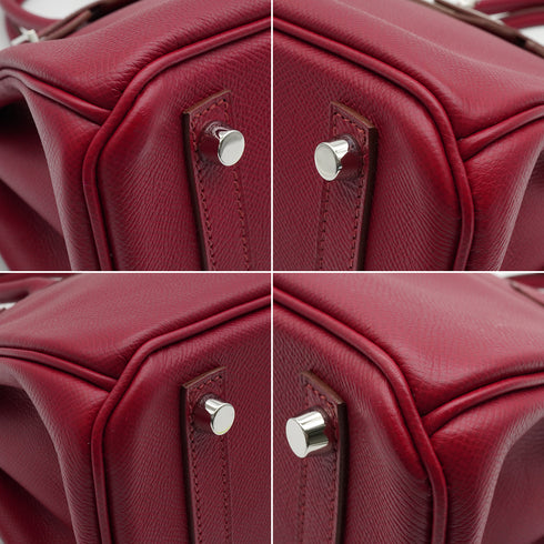 HERMES BIRKIN 30 ROUGE GRENAT EPSOM HAND BAG 2010 SQUARE N PALLADIUM HARDWARE 90337652