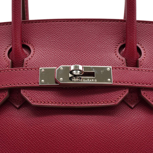 HERMES BIRKIN 30 ROUGE GRENAT EPSOM HAND BAG 2010 SQUARE N PALLADIUM HARDWARE 90337652