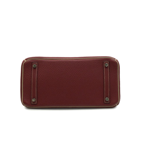 HERMES BIRKIN 30 ROUGE H GRIS TOURTERELLE TOGO HAND BAG 2009 SQUARE M PALLADIUM HARDWARE 90347765