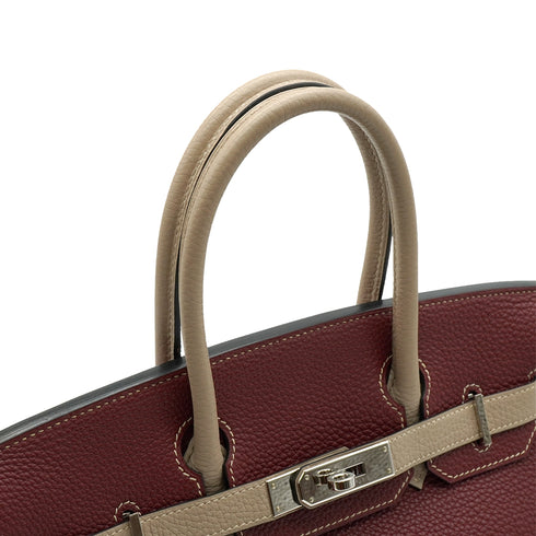 HERMES BIRKIN 30 ROUGE H GRIS TOURTERELLE TOGO HAND BAG 2009 SQUARE M PALLADIUM HARDWARE 90347765