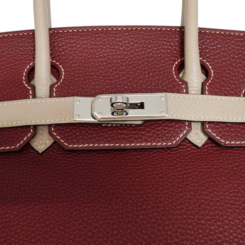 HERMES BIRKIN 30 ROUGE H GRIS TOURTERELLE TOGO HAND BAG 2009 SQUARE M PALLADIUM HARDWARE 90347765