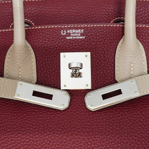 HERMES BIRKIN 30 ROUGE H GRIS TOURTERELLE TOGO HAND BAG 2009 SQUARE M PALLADIUM HARDWARE 90347765