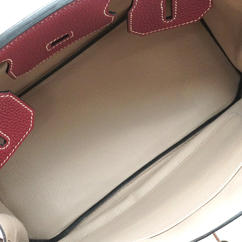 HERMES BIRKIN 30 ROUGE H GRIS TOURTERELLE TOGO HAND BAG 2009 SQUARE M PALLADIUM HARDWARE 90347765
