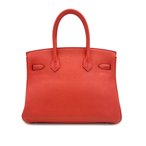 HERMES BIRKIN 30 ROUGE PIVOINE TAURILLON CLEMENCE HAND BAG 2015 T STAMP GOLD HARDWARE 90317928