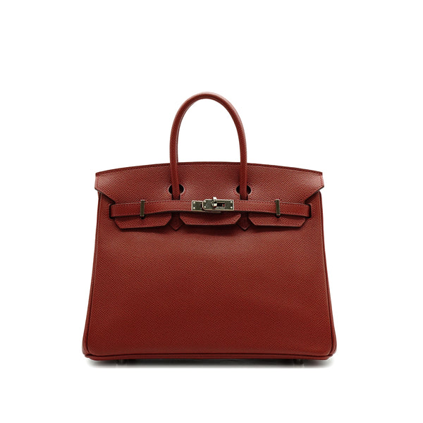HERMES BIRKIN 25 SIENNE VEAU EPSOM HAND BAG 2009 SQUARE M PALLADIUM HARDWARE 90342406
