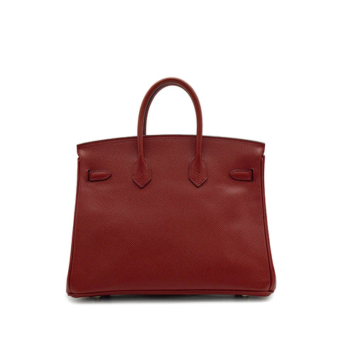 HERMES BIRKIN 25 SIENNE VEAU EPSOM HAND BAG 2009 SQUARE M PALLADIUM HARDWARE 90342406
