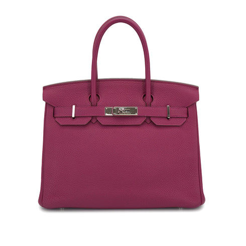 HERMES BIRKIN 30 TOSCA TOGO HAND BAG 2013 SQUARE Q PALLADIUM HARDWARE 90331807