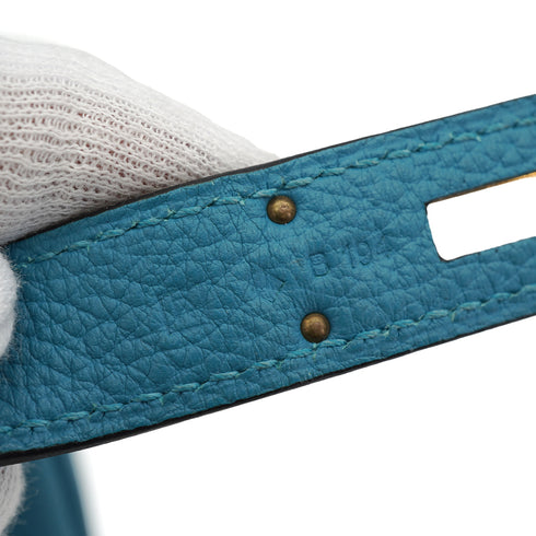 HERMES BIRKIN 30 TURQUOISE TOGO HAND BAG 2014 SQUARE R GOLD HARDWARE 90331244