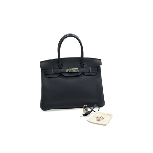 HERMES BIRKIN 30 VERSO BLEU NUIT ORANGE POPPY TOGO HAND BAG 2017 A STAMP PALLADIUM HARDWARE 90351834